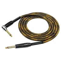 Kirlin IWB-202BFGL 6M WBO Шнур гитарный JACK 1/4"(прямой) ⇔ JACK 1/4"(угловой), 6 м., золотая волна