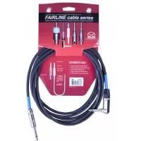 Superlux SFI3PR Шнур инструментальный JACK 1/4"(прямой) ⇔ JACK 1/4"(угловой), 3 метра, черный