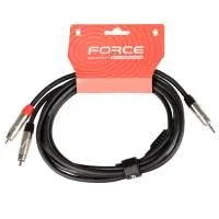 FORCE FLC-18/3 Шнур аудио 2хRCA(male) ⇔ mini-JACK 1/8"(stereo), 3 метра