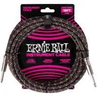 Ernie Ball 6431 Шнур инструментальный JACK1/4"(прямой)⇔JACK1/4"(прямой), 5.5м, чёрный/фиолет/зелёный