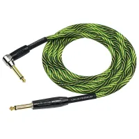 Kirlin IWB-202BFGL 6M WBG Шнур гитарный JACK 1/4"(прямой) ⇔ JACK 1/4"(угловой), 6 м., зелёная волна