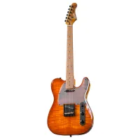 Luxars S-G27-HB Электрогитара 6 струн, Telecaster, SS, цвет желтый янтарь