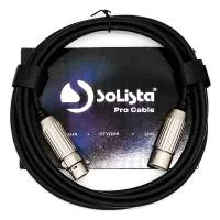 SOLISTA WX009-3M Шнур микрофонный/коммутационный  XLR (M) ⇔ XLR (F), 3 метра, чёрный