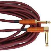 True magic TEJ008/6M Шнур гитарный JACK 1/4"(прямой) ⇔ JACK 1/4"(угловой), 6 метров, темно-красный