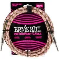 Ernie Ball 6426 Шнур инструментальный JACK1/4"(прямой) ⇔ JACK1/4"(прямой), 3м, белый/красный/зелёный