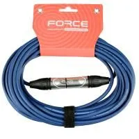 FORCE FMC-05/10 BL Шнур микрофонный XLR (F) ⇔ XLR (M), 10 метров, синий