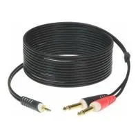 KLOTZ AY5-0300 Шнур аудио 2хJACK 1/4" (mono) ⇔ mini-JACK 1/8" (stereo), длина 3 метра