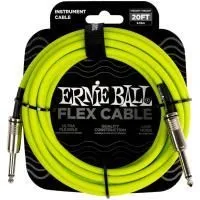 Ernie Ball 6419 Шнур гитарный серии Flex, JACK 1/4" (прямой) ⇔ JACK 1/4" (прямой), 6 м., зелёный