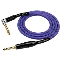 Kirlin IWB-202BFGL 6M RO Шнур гитарный JACK 1/4"(прямой) ⇔ JACK 1/4"(угловой), 6 метров, пурпур