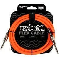 Ernie Ball 6416 Шнур гитарный серии Flex, JACK 1/4" (прямой) ⇔ JACK 1/4" (прямой), 3м, оранжевый