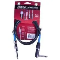 Superlux SFI1.5PR Шнур инструментальный JACK 1/4"(прямой) ⇔ JACK 1/4"(угловой), 1.5 метра, черный