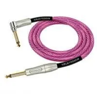 Kirlin IWB-202PFGL 3M WPP Шнур гитарный JACK 1/4"(прямой) ⇔ JACK 1/4"(угловой), 3 м, розовая волна