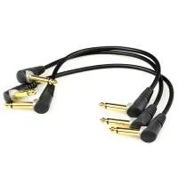 KLOTZ PP-AJJ0015 Шнуры коммутационные (3шт.) Jack1/4"(угловой) ⇔ Jack1/4"(угловой), 15см.