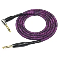 Kirlin IWB-202BFGL 6M WBP Шнур гитарный JACK 1/4"(прямой) ⇔ JACK 1/4"(угловой), 6м, фиолетовая волна