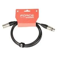 FORCE FMC-05/1,5 Шнур микрофонный XLR (F) ⇔ XLR (M), 1.5 метра, черный