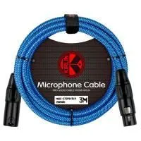 Kirlin MWC-270 3M BLA Шнур микрофонный XLR (female) ⇔ XLR (male), 3 метра, черный/синий