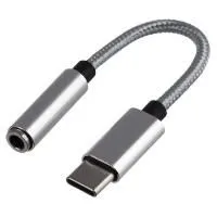 GoPower 00-00027481 Переходник AUX 3.5мм (female) ⇔ Type-C (male), 10 см, белый