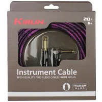 Kirlin IWB-202BFGL 6M WBP Шнур гитарный JACK 1/4"(прямой) ⇔ JACK 1/4"(угловой), 6м, фиолетовая волна