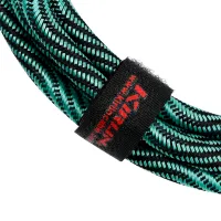 Kirlin IWB-202PFGL 3M WBT Шнур гитарный JACK 1/4"(прямой) ⇔ JACK 1/4"(угловой), 3 м, бирюзовая волна