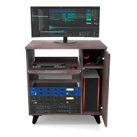 Glorious Modular Side Rack Walnut Рэковая секция для столов серии Sound Desk и Workbench, цвет орех