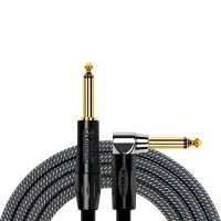 Kirlin IWB-202BFGL 6M CA Шнур гитарный JACK 1/4"(прямой) ⇔ JACK 1/4"(угловой), 6 м., серый карбон