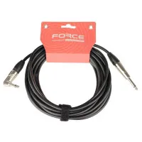 FORCE FGC-09/6L Шнур инструментальный Jack 1/4"(прямой) ⇔ Jack 1/4"(угловой), 6 метров