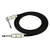 Kirlin IP-202PR 6M BK Шнур инструментальный JACK 1/4"(прямой) ⇔ JACK 1/4"(угловой), 6 метров, черный