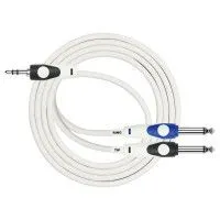 Kirlin LGY-362L 0.3M WH Шнур mini-JACK 1/8" stereo(male) ⇔ 2хJACK 1/4" mono(male), 0.3 метра, белый