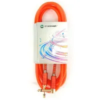 True magic TEJ007/3M Шнур гитарный JACK 1/4"(прямой) ⇔ JACK 1/4"(угловой), 3 метра, оранжевый