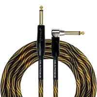 Kirlin IWB-202BFGL 6M WBO Шнур гитарный JACK 1/4"(прямой) ⇔ JACK 1/4"(угловой), 6 м., золотая волна