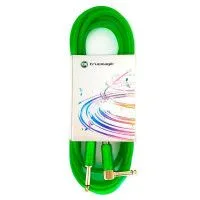 True magic TEJ011/6M Шнур гитарный JACK 1/4"(прямой) ⇔ JACK 1/4"(угловой), 6 метров, зеленый
