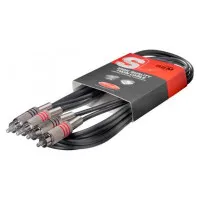 STAGG STC060C Шнур аудио 2х RCA (male) ⇔ 2х RCA (male), длина 0.6 метра